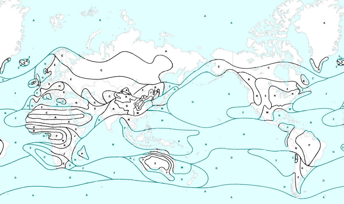 Rain Zone Map World